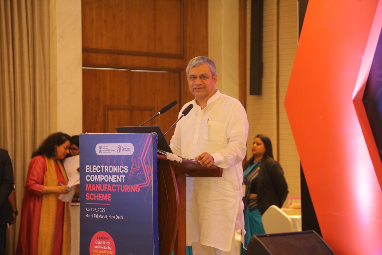 Union Minister Ashwini Vaishnaw Launches Guidelines and Portal for Electronics Component Manufacturing Scheme